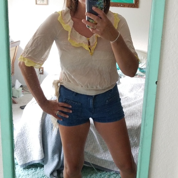 1930s sheer top with tie - Picture 6 of 7